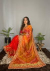 Tew Moss Chiffon With Fancy Bandhej Printed Sarees Wholesale Market In Surat